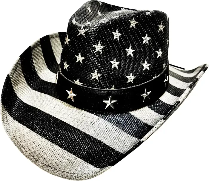 Black & White Flag Western Cowboy Hat