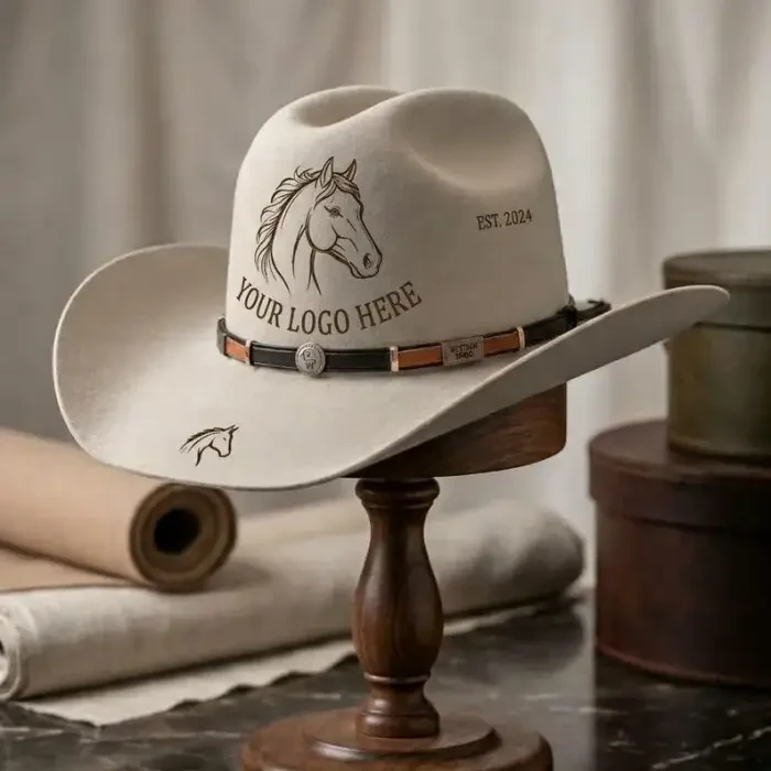 Personalized Wool Cowboy Hat with Custom Logo